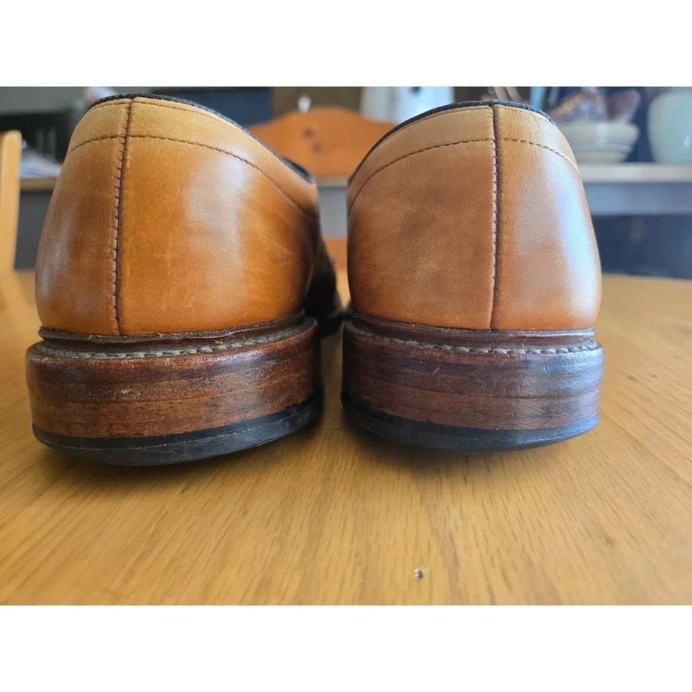Allen Edmonds Dress Shoes Hillcrest Bicycle Toe Leather Men's 10 C Walnut Brown